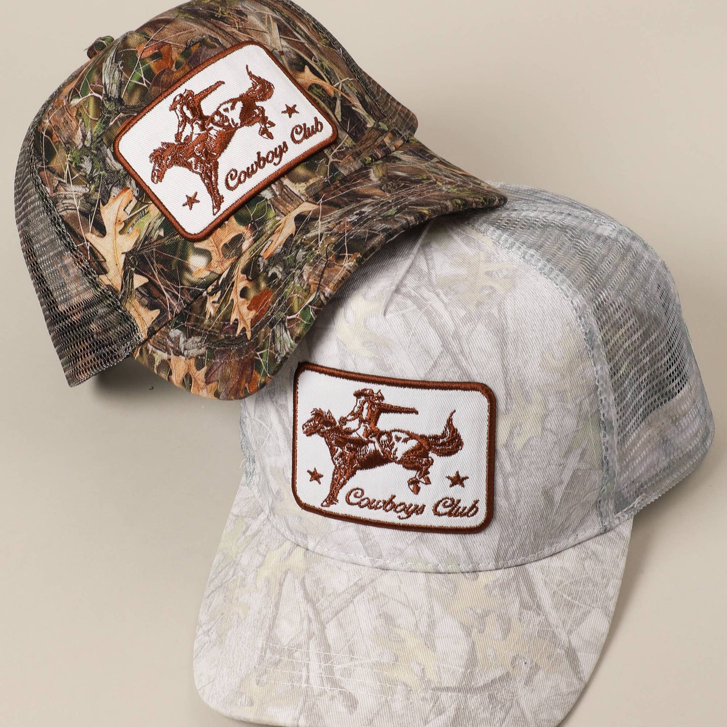 Cowboy and Horse Embroidery Patch Mesh Cap