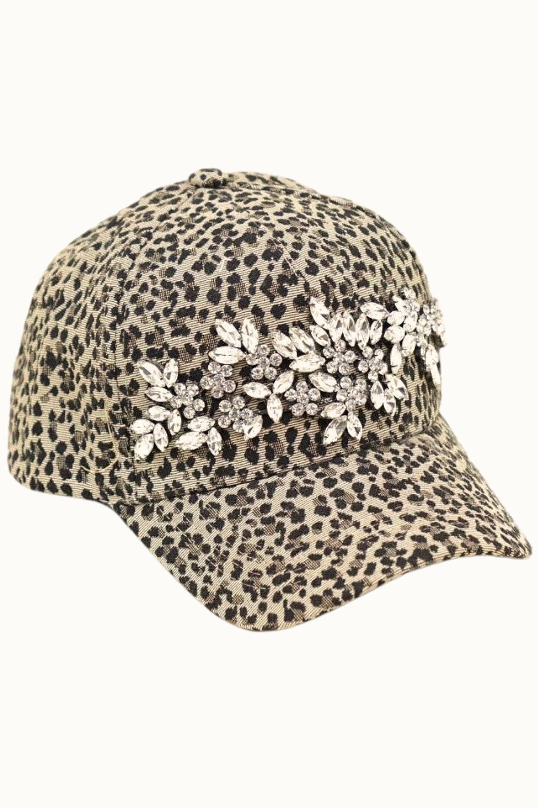 Bejeweled Bling  Leopard Cap