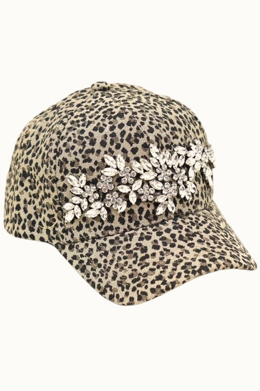 Bejeweled Bling  Leopard Cap