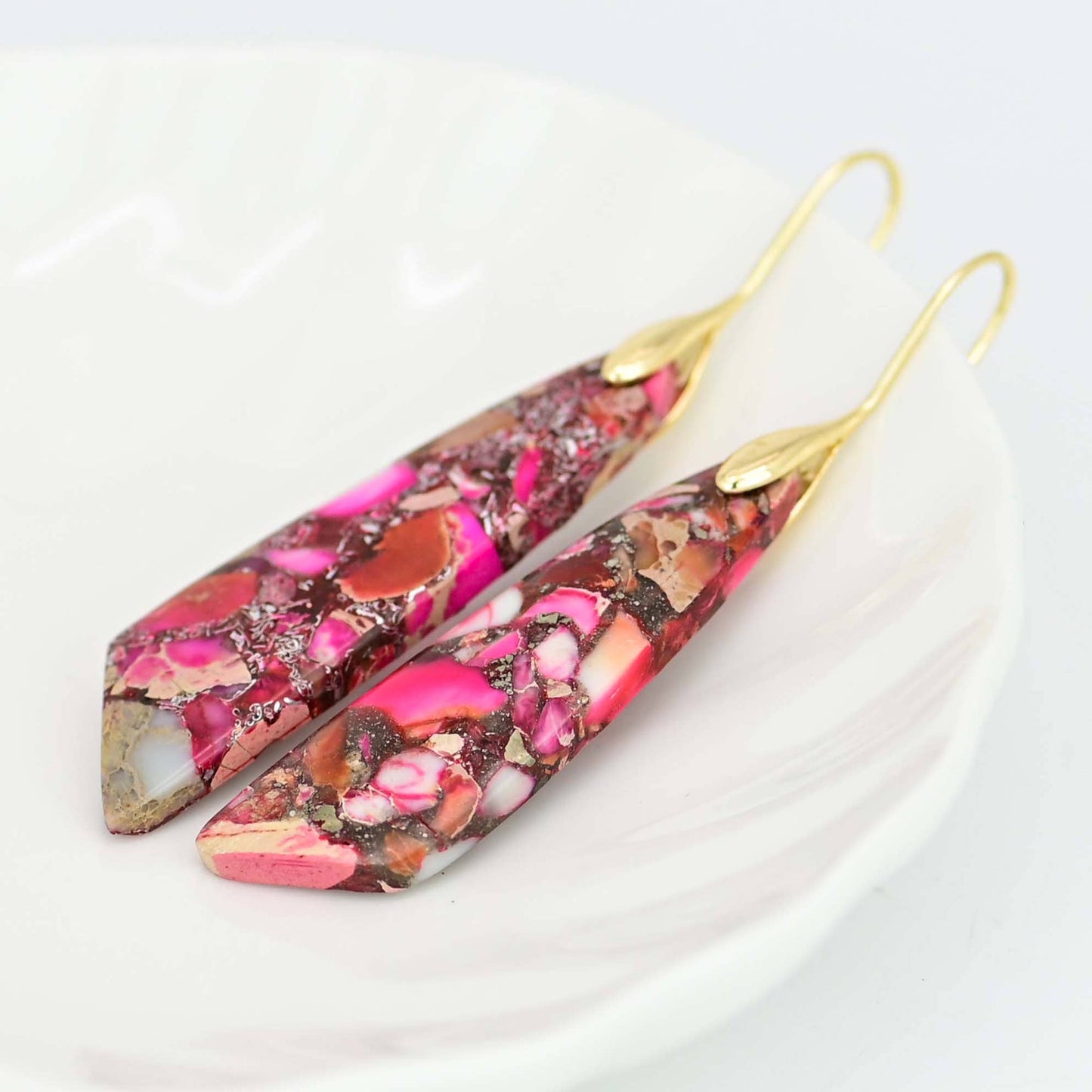 PInk/Red Regalite Earrings