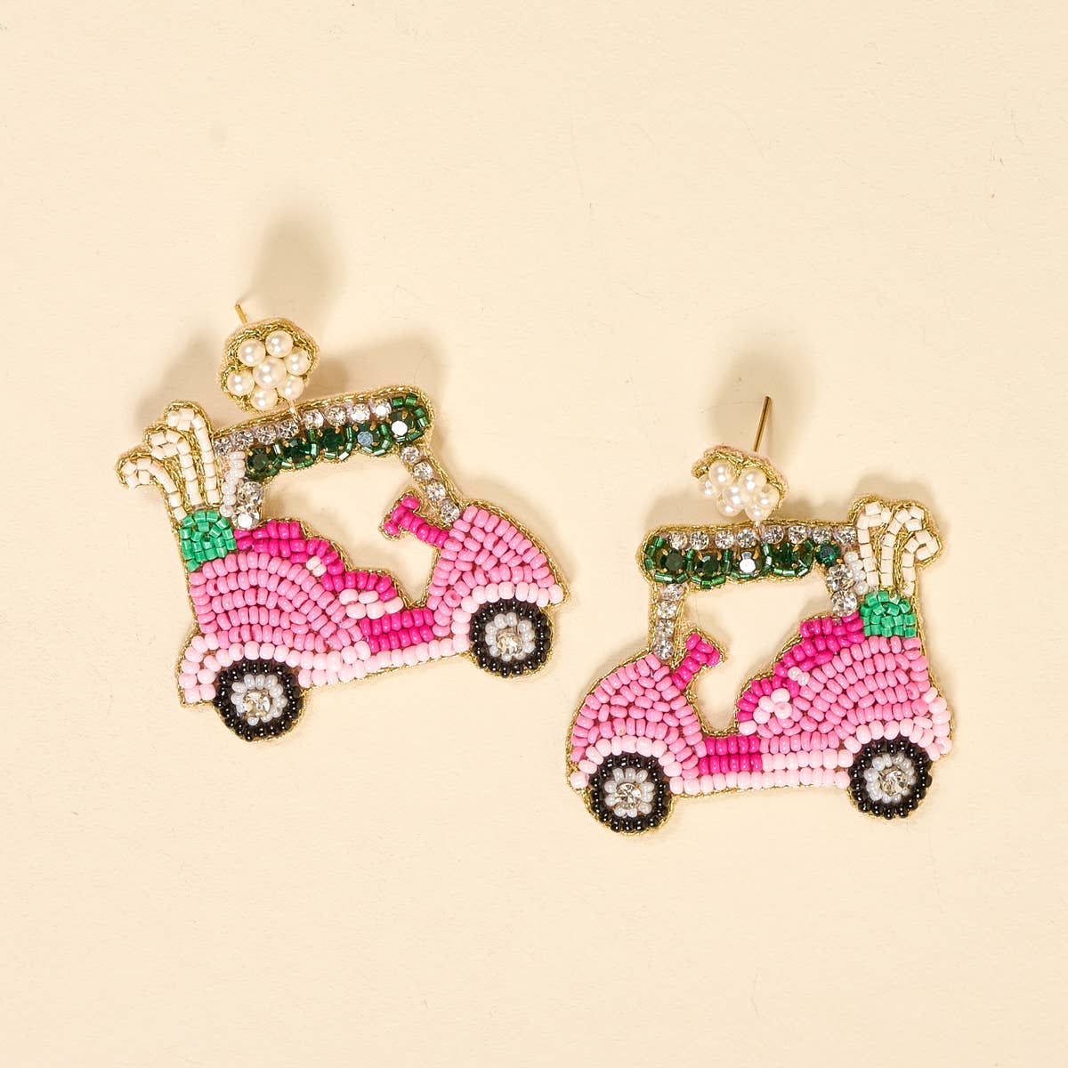 Golf Cart Beaded Earrings