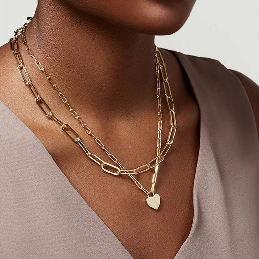 Dainty Heart Layered Gold Dipped Necklace