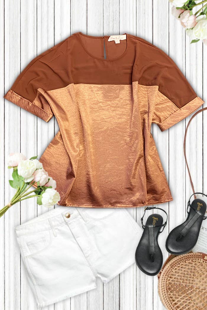 Mocha Satin Blouse