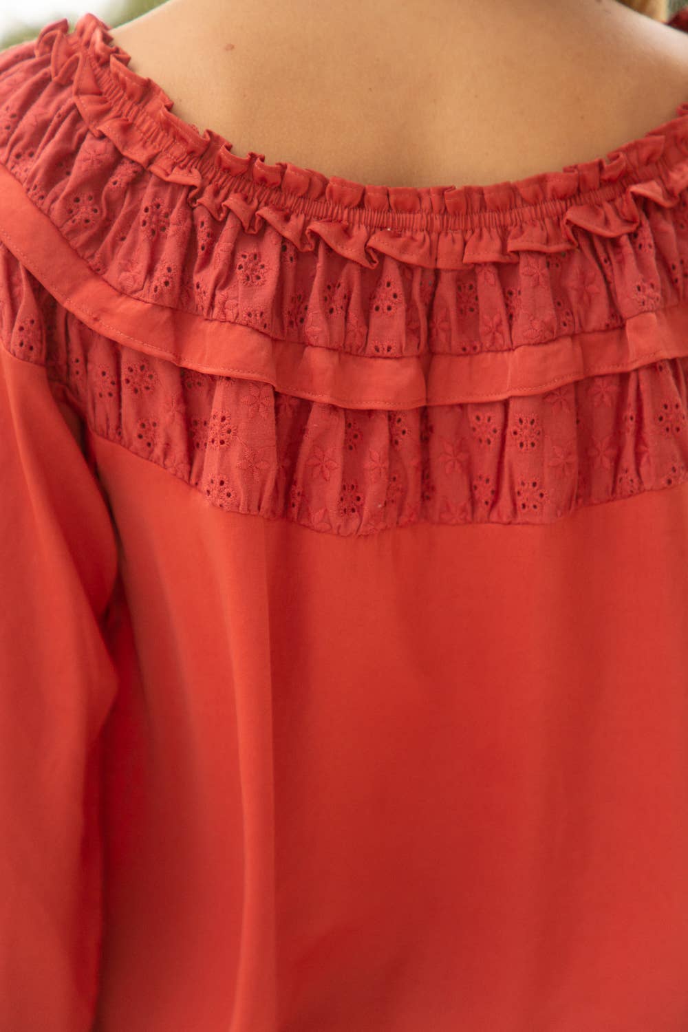 Eyelet Detailed Long Sleeve