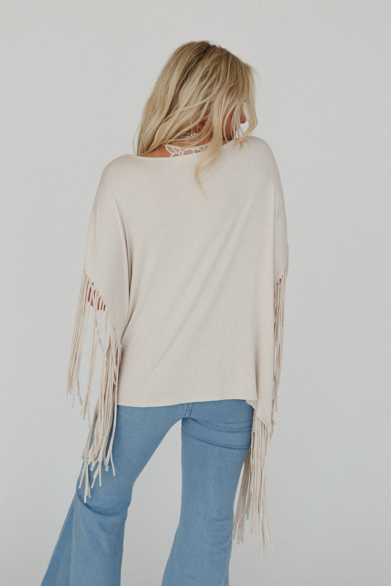 Fringe Top - Oat