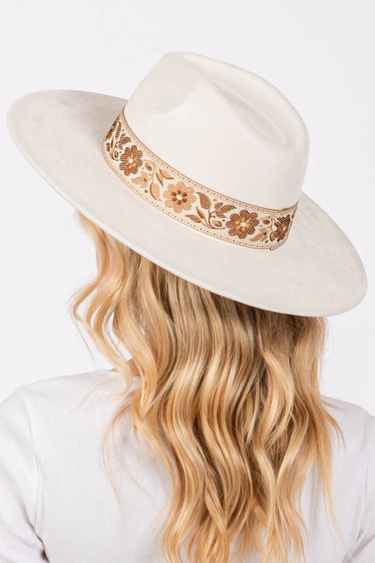 Flower Ribbon Fedora Hat