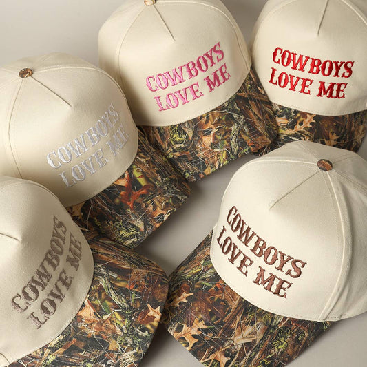 Cowboys Love Me Embroidery Camo Cap