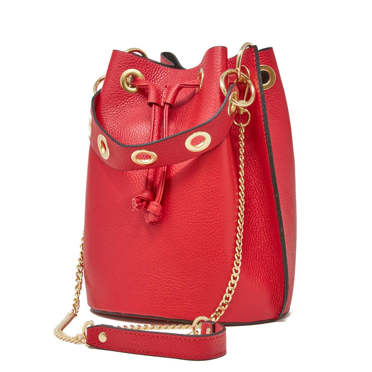 GENUINE ITALIAN LEATHER BUCKET BAG