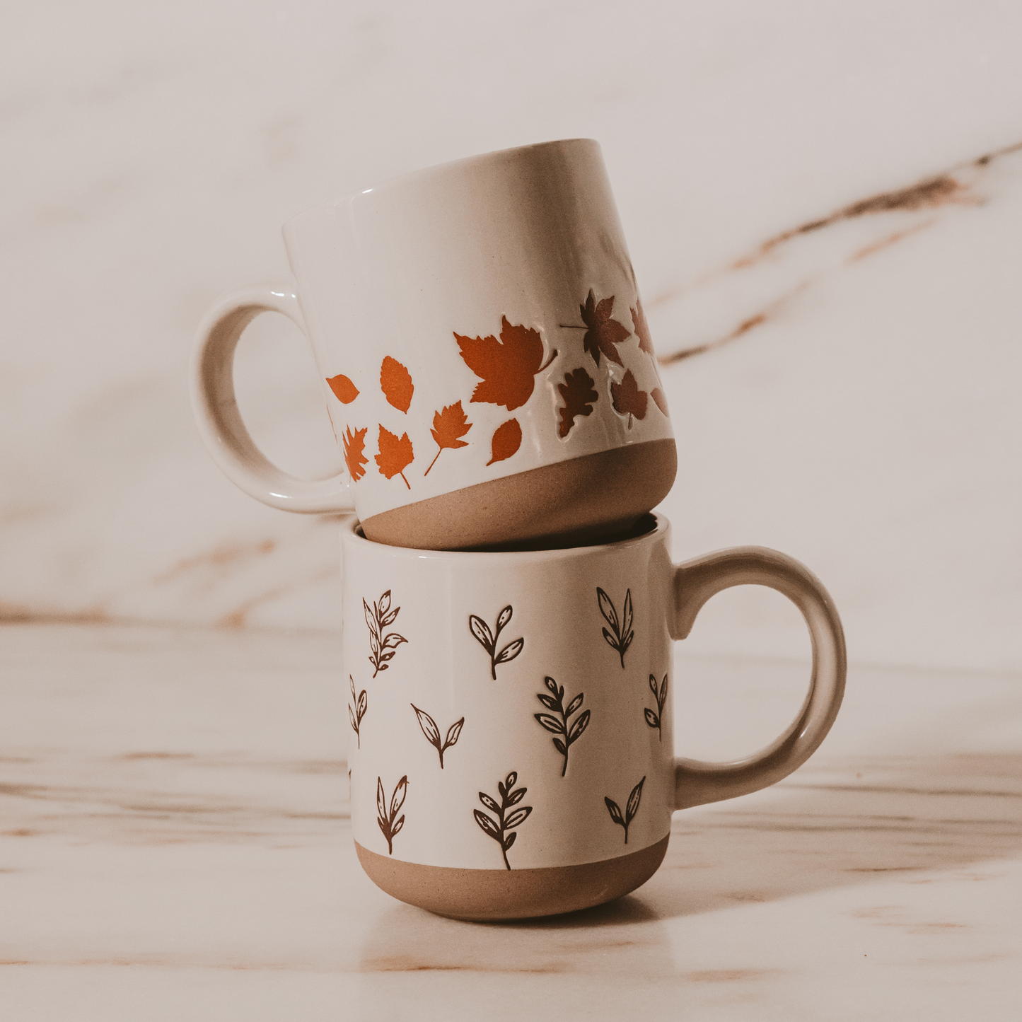Fall Leaves Stoneware Coffee Mug