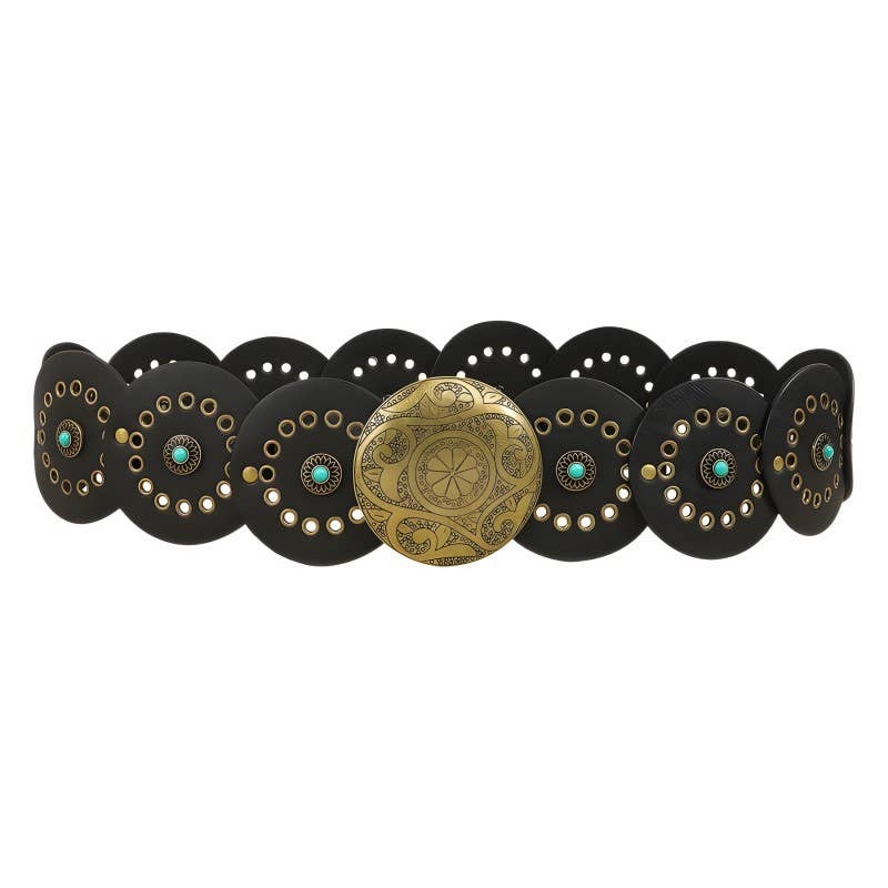 Studded Circular Western Belt