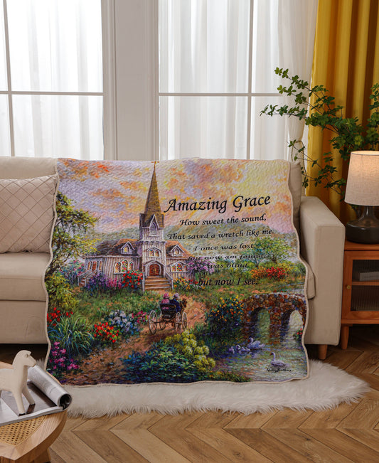 "Amazing Grace" Quilted Throw 50"x60"