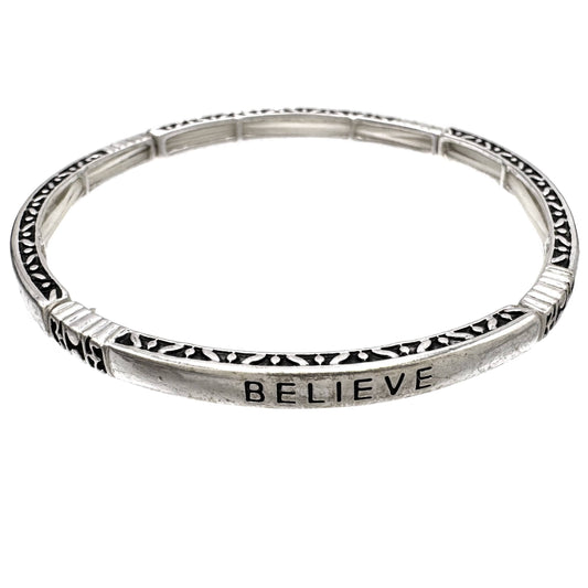 BELIEVE Metal Stretch Bracelet
