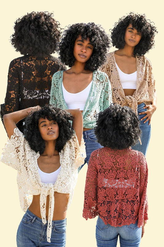 Summer Crochet Floral Petal Kimono Wrap âď¸
