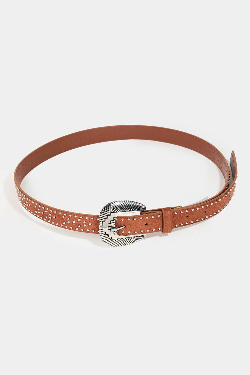 Studded Western Faux Leather Belt