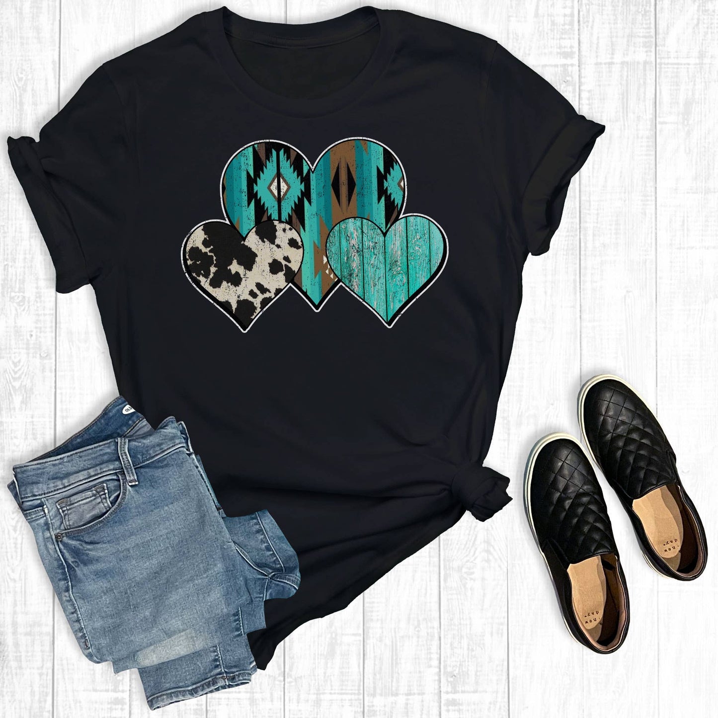 Turquoise Western Hearts