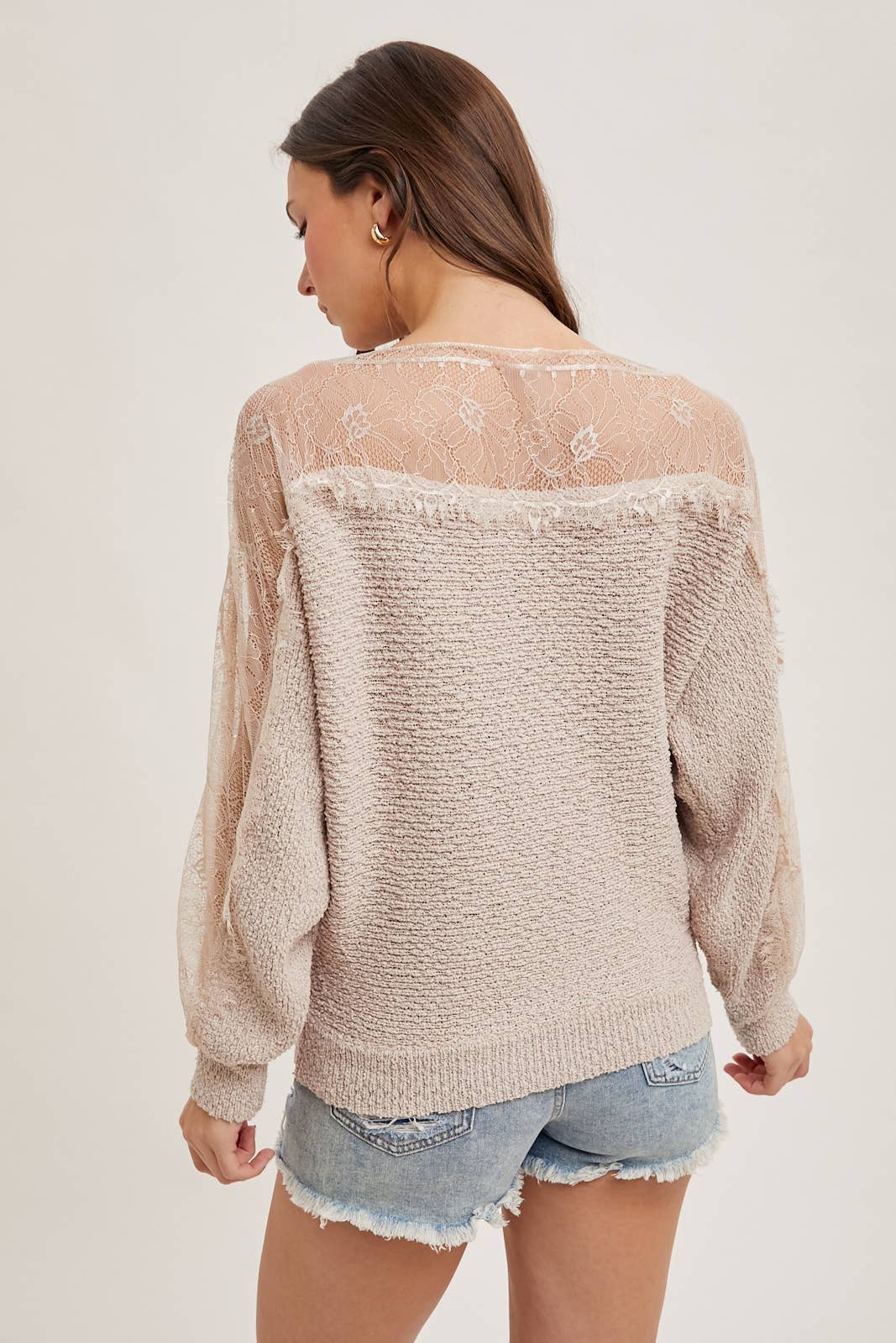 BOAT NECK LACE SWEATER