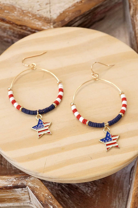 4th of July Dangle Hoop