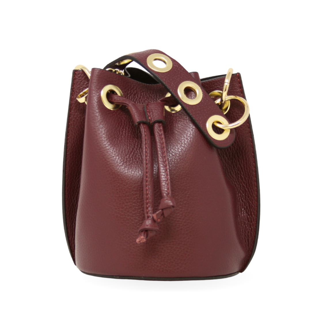 GENUINE ITALIAN LEATHER BUCKET BAG