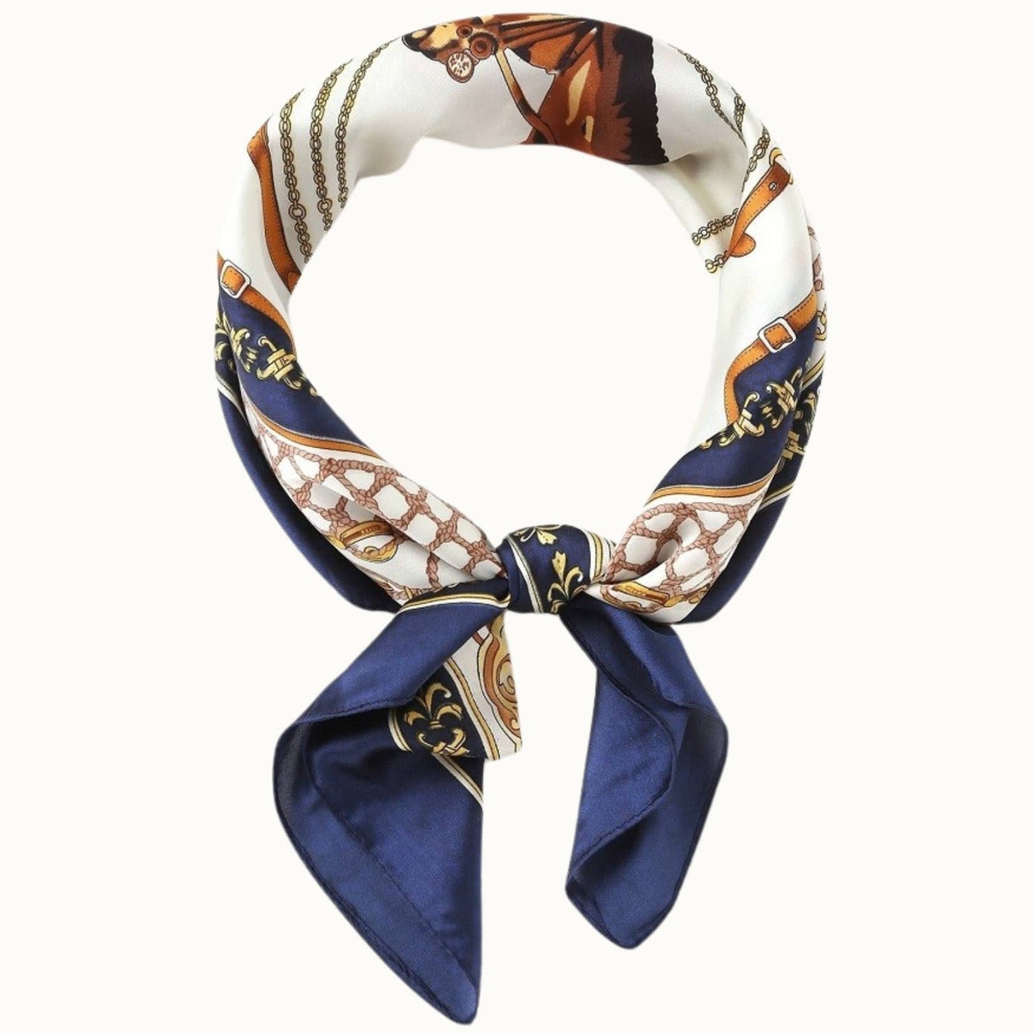 Satin Neckerchief Scarf Navy