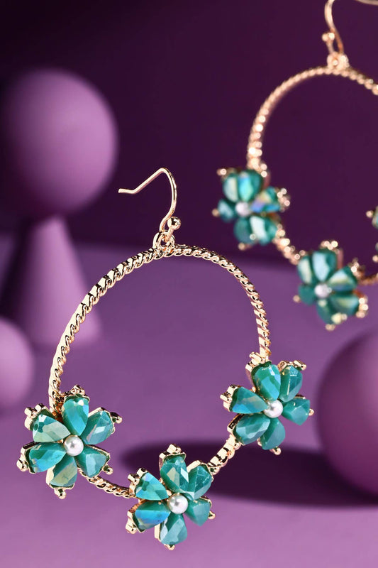 Flower Hoop Earrings