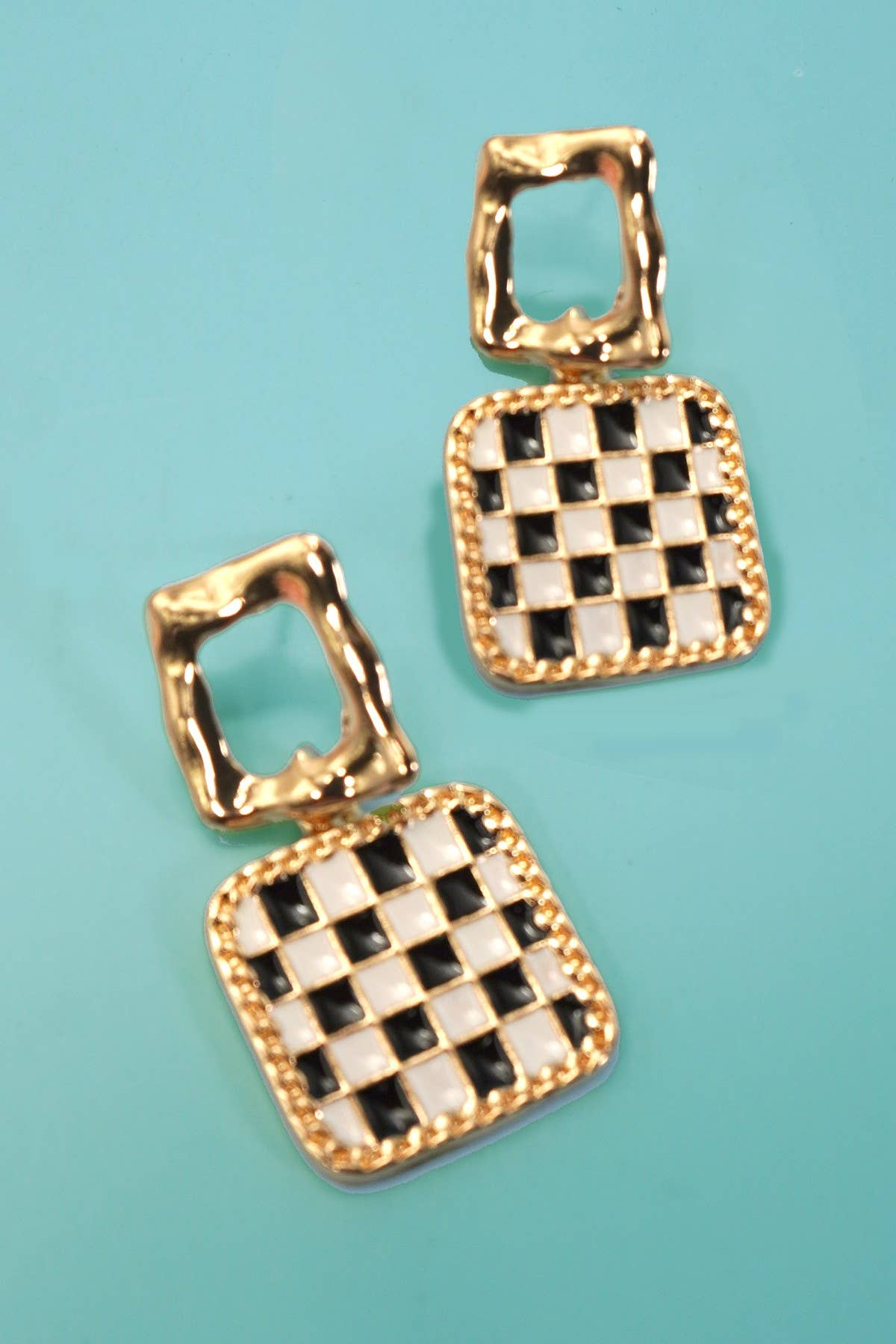 Checker Drop Earrings