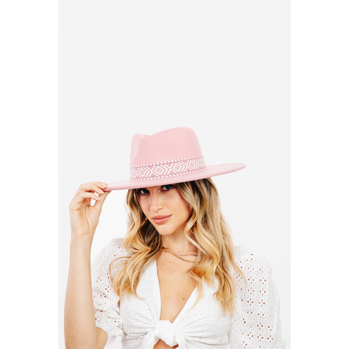 Boho Stripe Pattern Fedora Hat