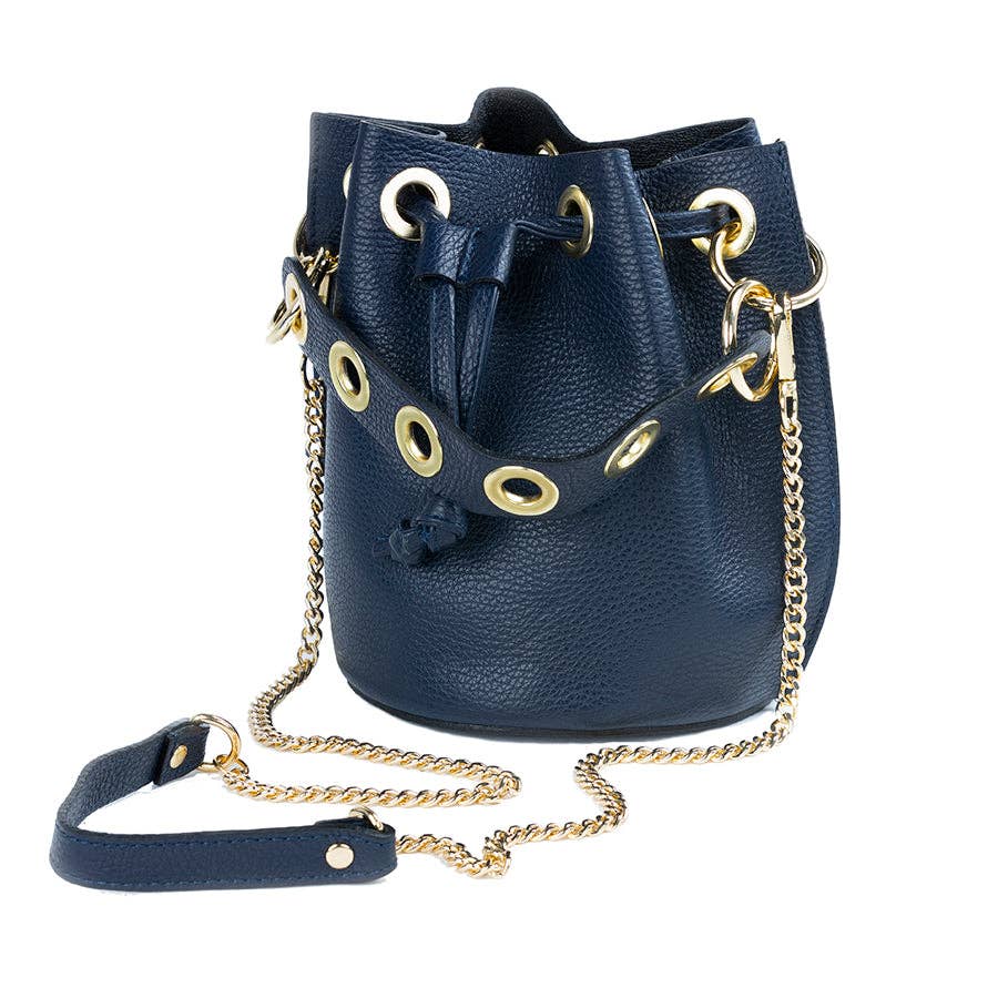 GENUINE ITALIAN LEATHER BUCKET BAG