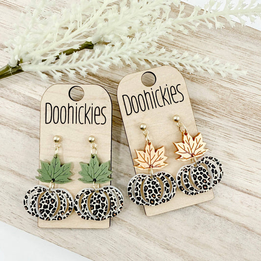 Fall Leaf and Pumpkin Dangle