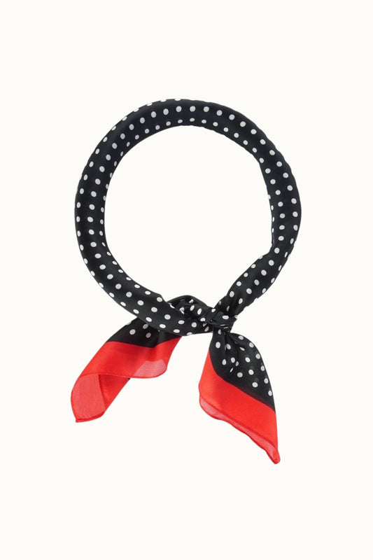 Satin Neckerchief Scarf Black/Red