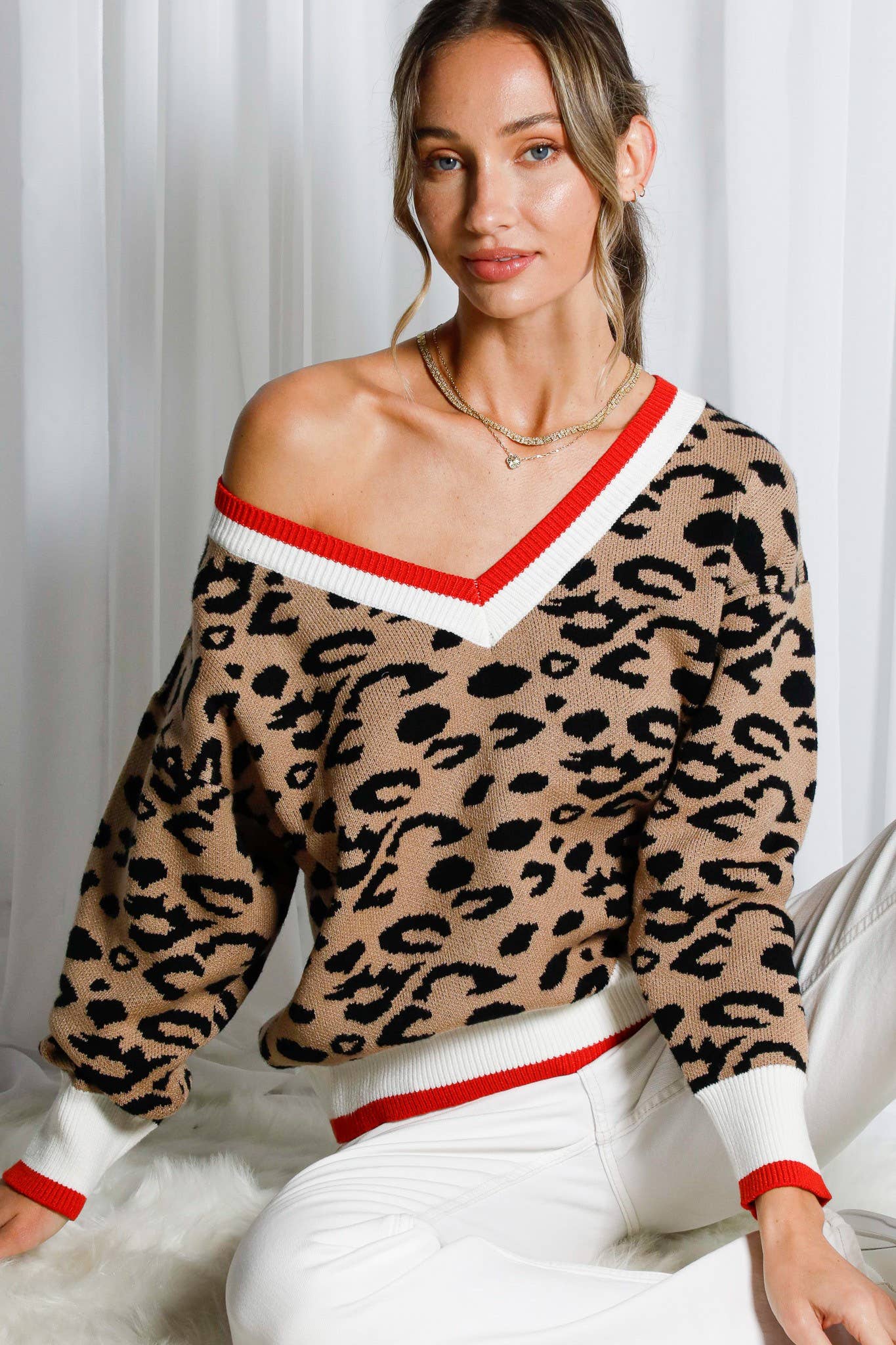 Leopard V-Neck Sweater