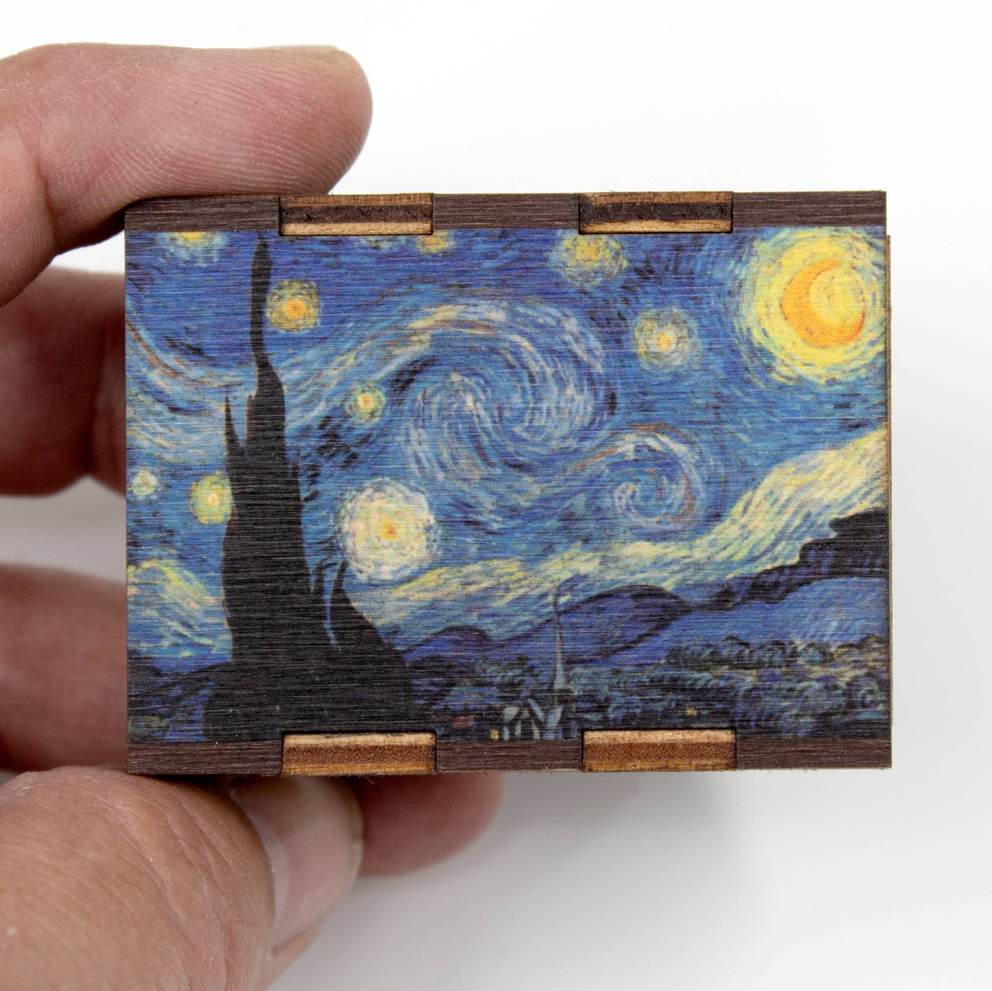 Wooden Matchbox • Starry Night Van Gogh