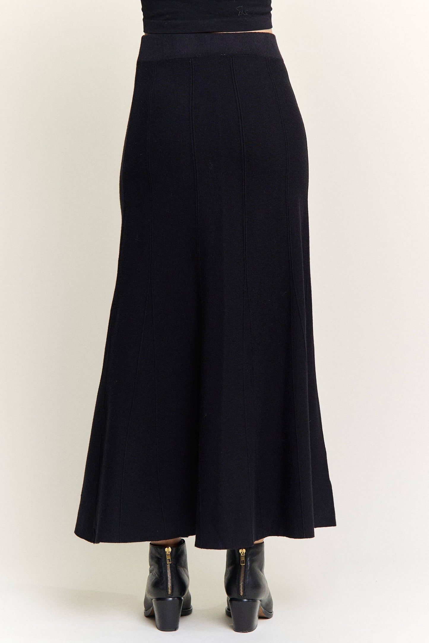 RIBBED KNIT  MIDI SKIRT