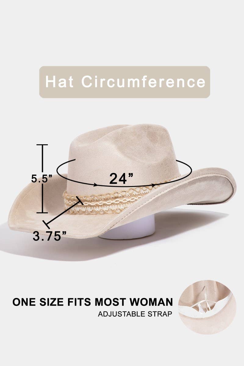 Intricate Layered Braided Strap Cowboy Hat