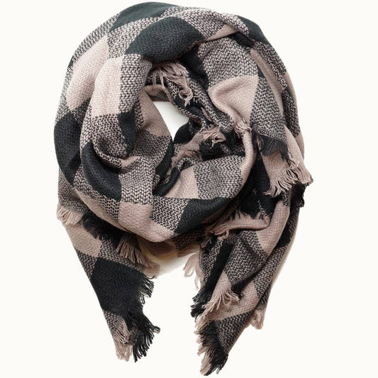 Cozy  Scarf / Shawl Plum/Black