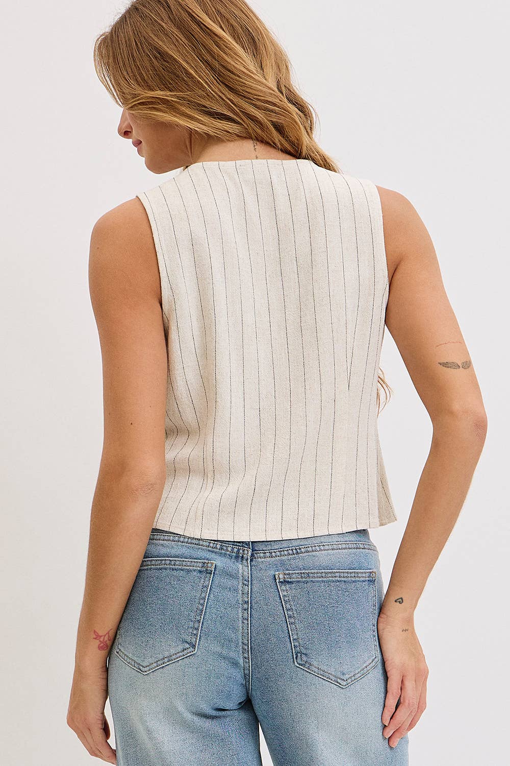 Front Tie Linen Top