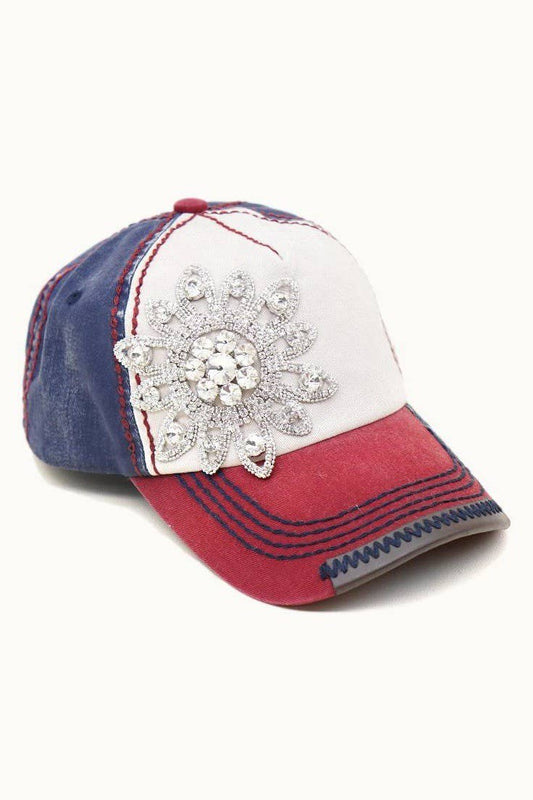 Sunflower Glitz Three-Toned Cap, Adjustable