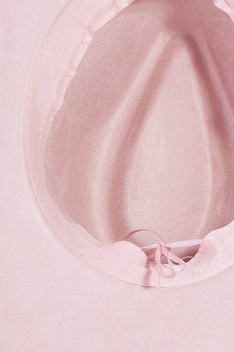 Ribbon Bow Pearl Chain Cowboy Hat