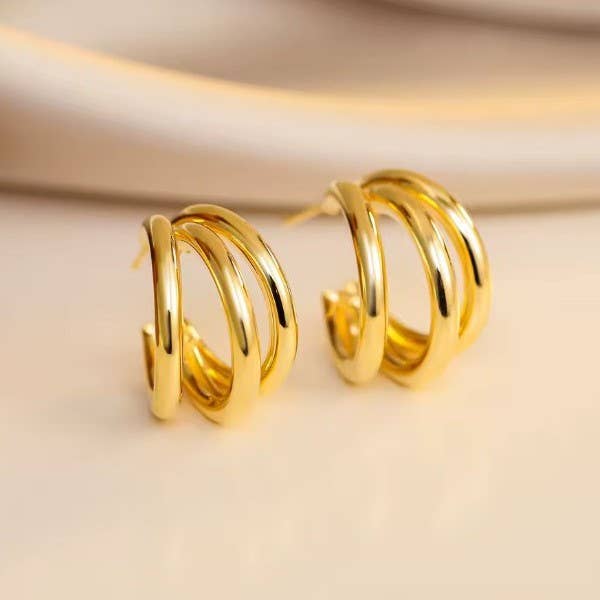 18K STAINLESS STEEL WATERPROOF TARNISH FREE HOOP