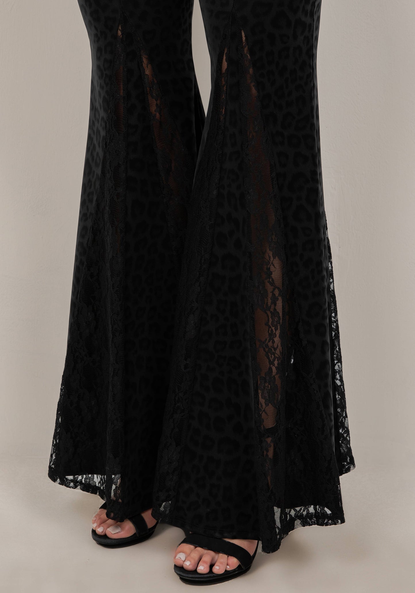 Leopard Print Lace Stretch Flares