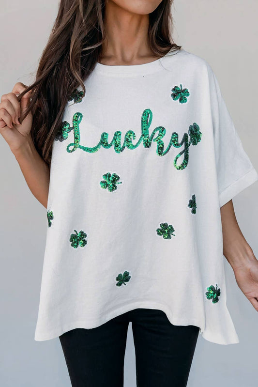 Lucky Clover Sequin T-shirt