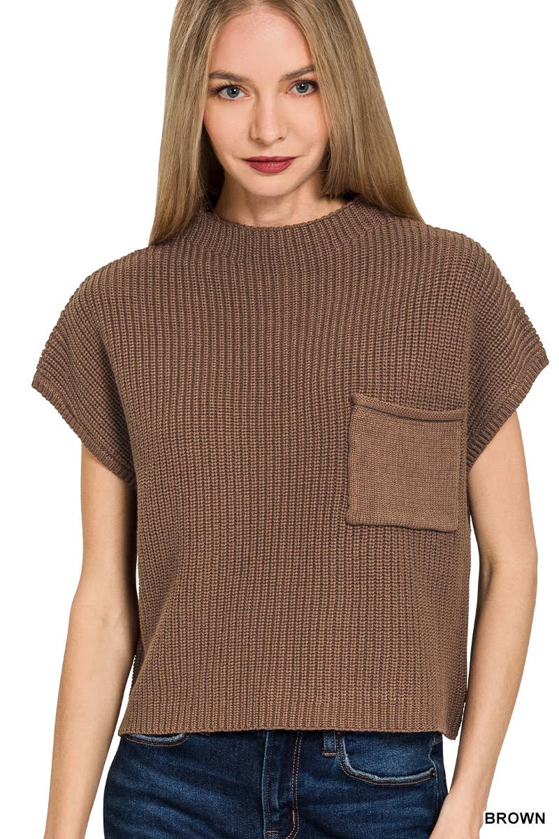Pnk  Short Sleeve Crop Sweater