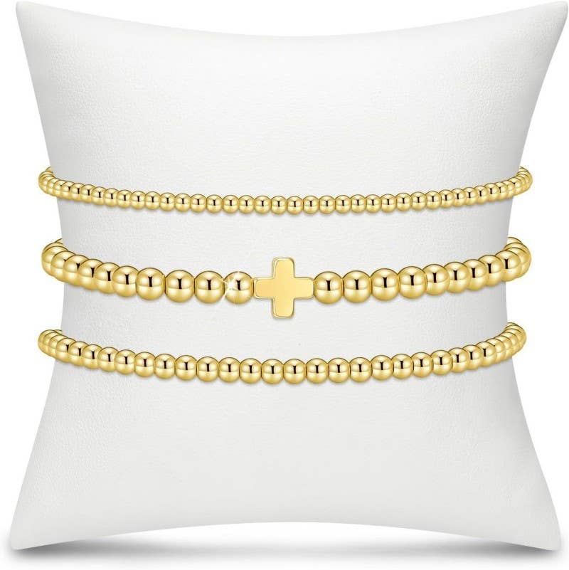 Cross Bead Bracelet Stack