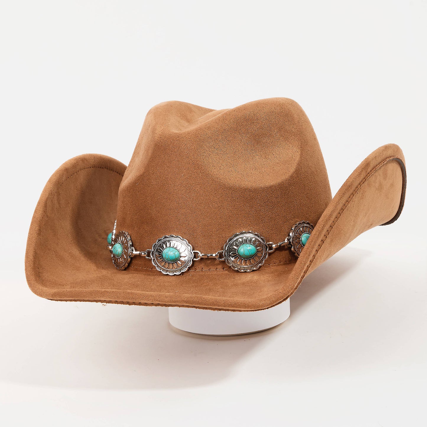 Turquoise Oval Stone Strap Western Hat