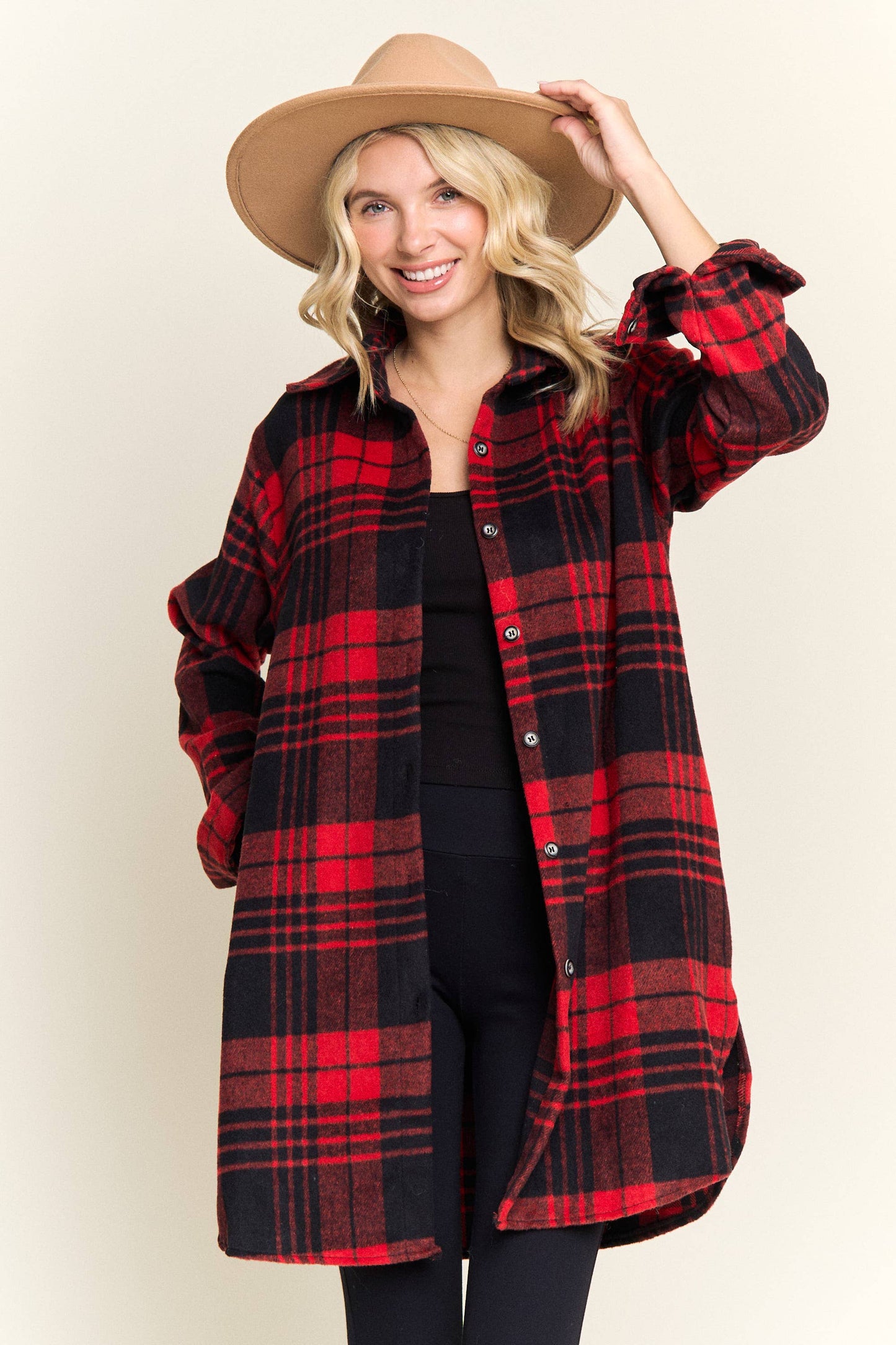 BUTTON DOWN FLANNEL SHACKET