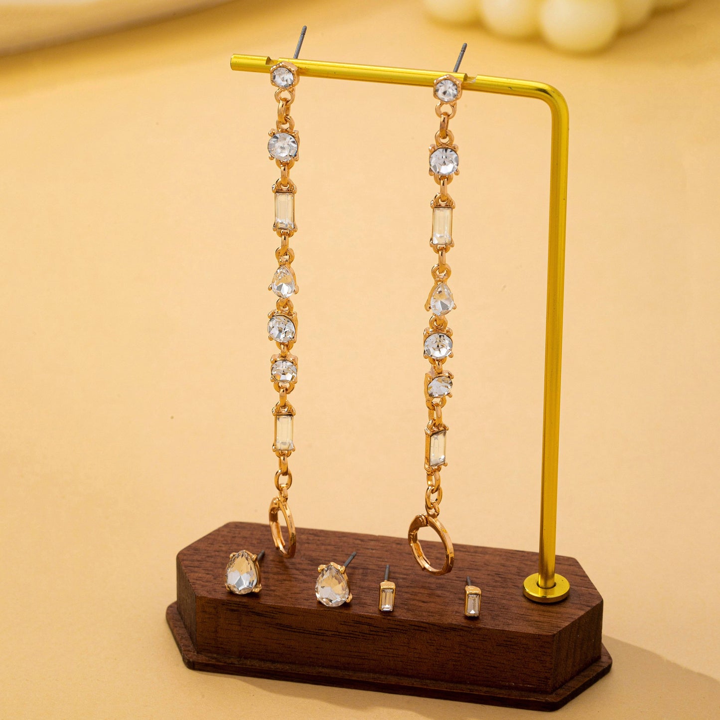 Crystal Cluster Earring Trio Set