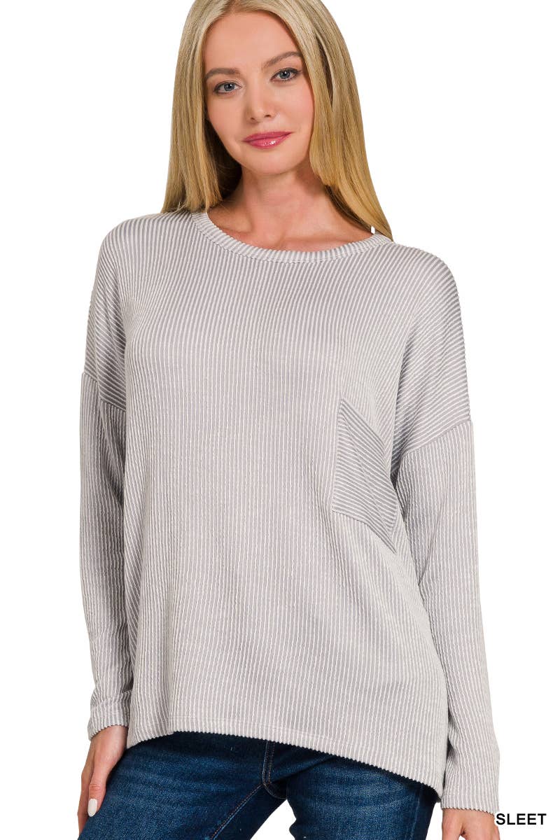 Ribbed  Oversized Top