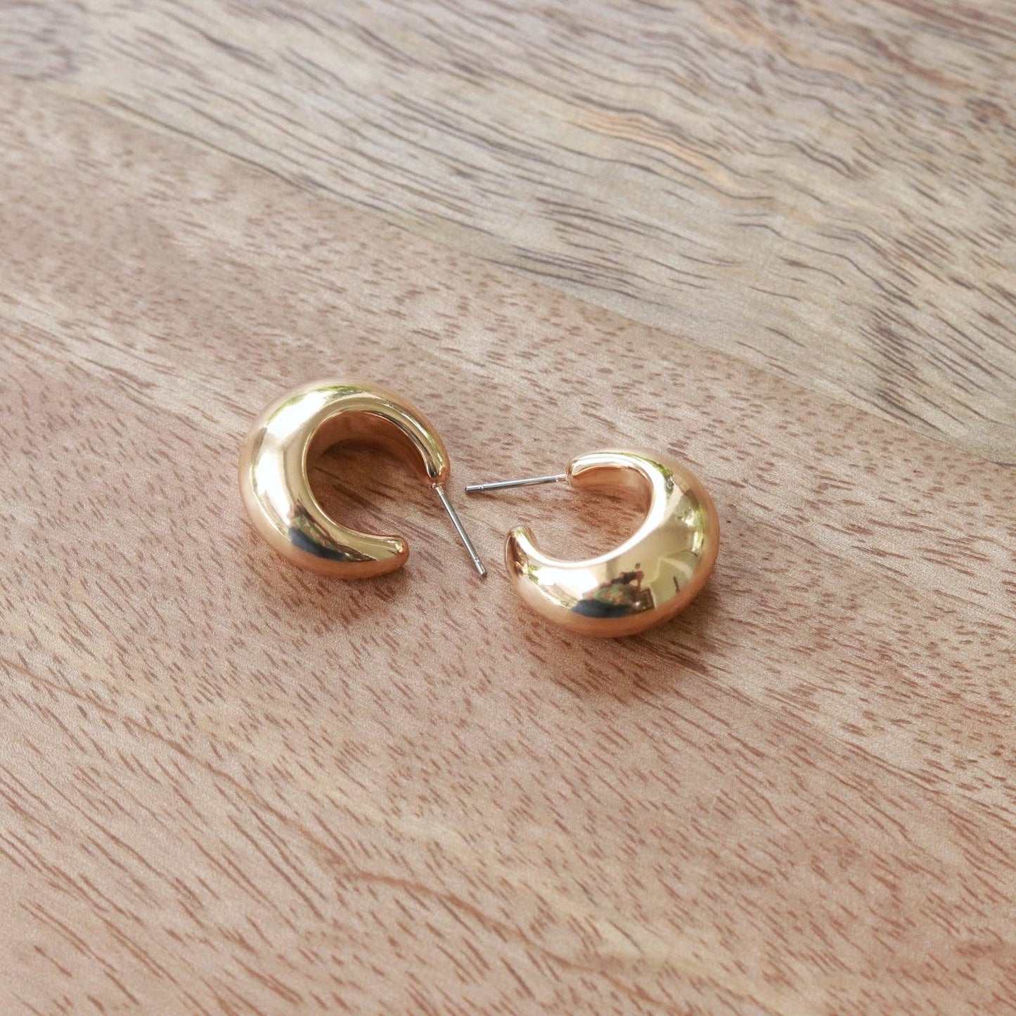 Custom Petite Gold Teardrop Hoop Earrings