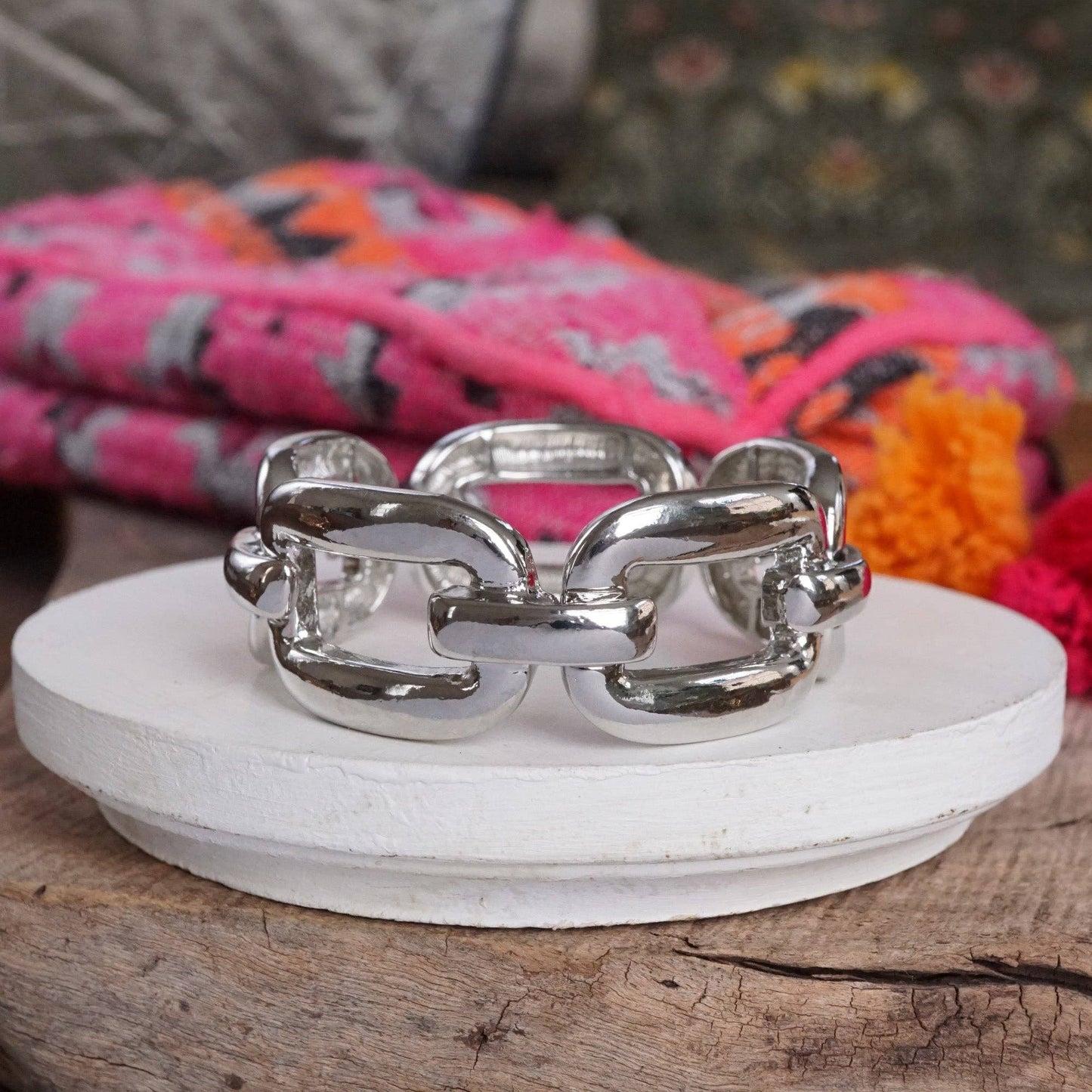Chunky Chain Statement  Bangle Bracelet in gold