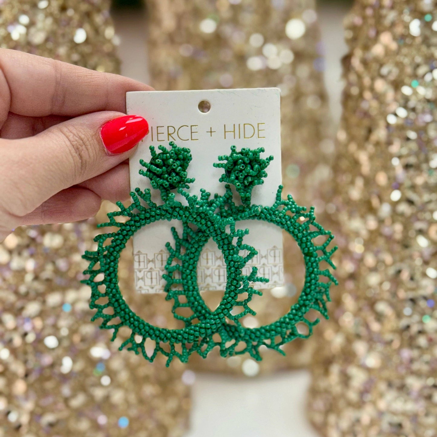 Custom Green Burst Earring