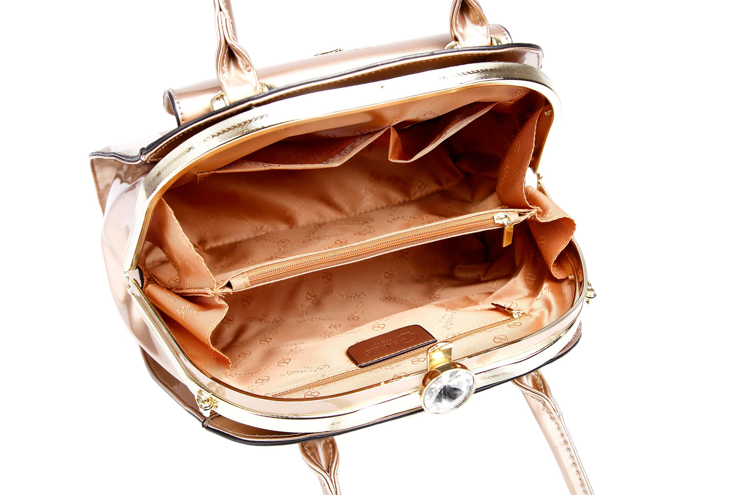 Brangio Italy Elegant Patent Leather Handbag 